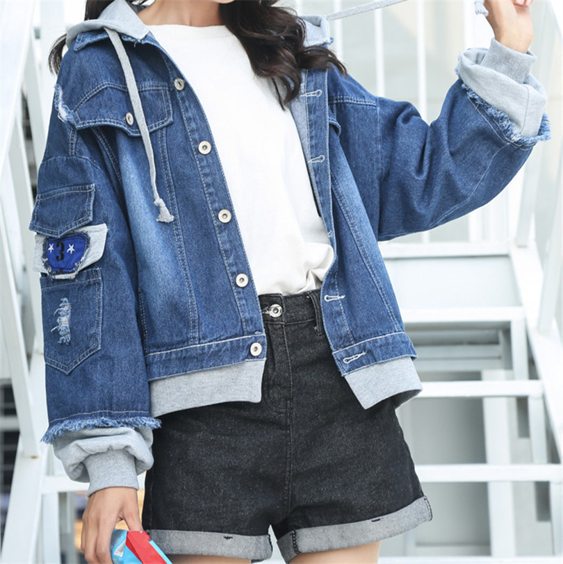 ÚJ modell női farmerdzseki kapucnival és zsebbel több színben