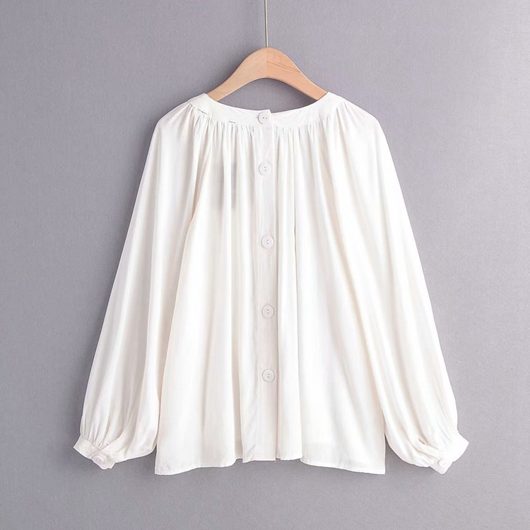 Bluza de dama model lat de culoare alba si nasturi la spate