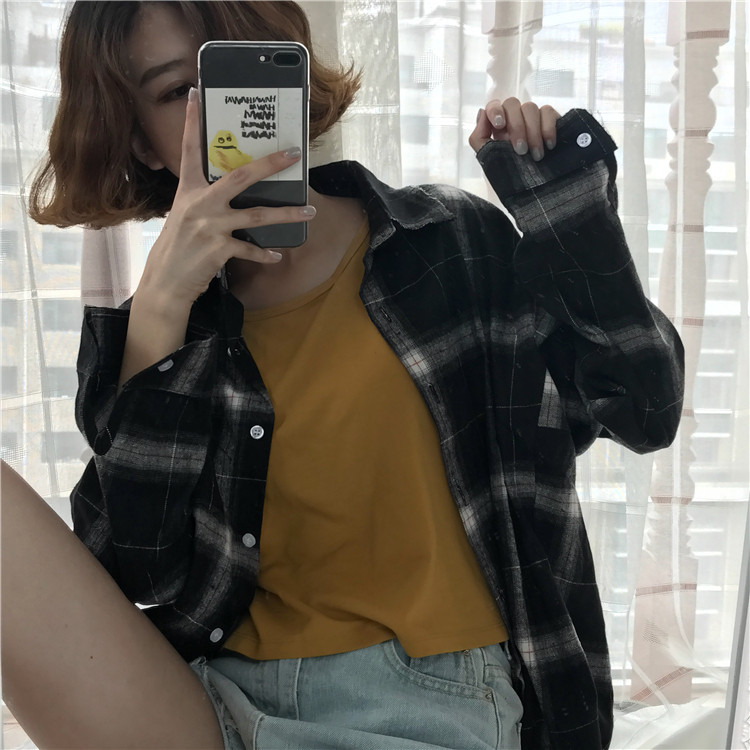 Cămașă lungă în carouri de damă în două culori