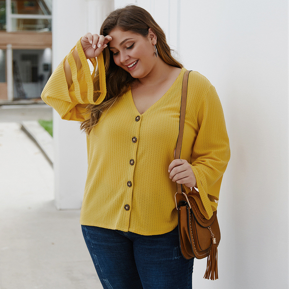 Μοντέρνα γυναικεία μπλούζα με λαιμόκοψη και φαρδύ μανίκι σε διάφορα χρώματα