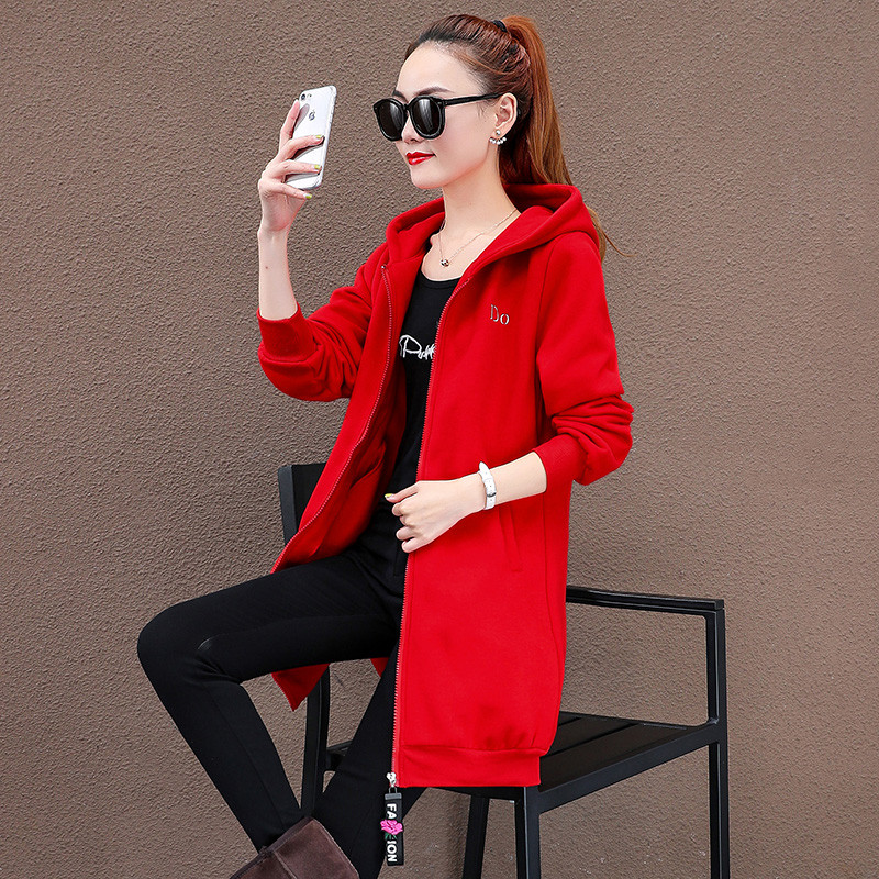 Hanorac casual dama cu broderie si gluga in trei culori