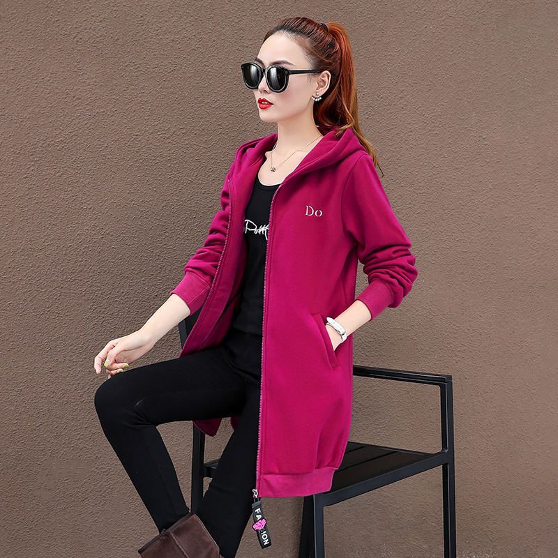 Hanorac casual dama cu broderie si gluga in trei culori