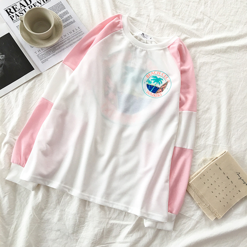 Bluza casual dama in doua culori cu maneci lungi si aplicatie