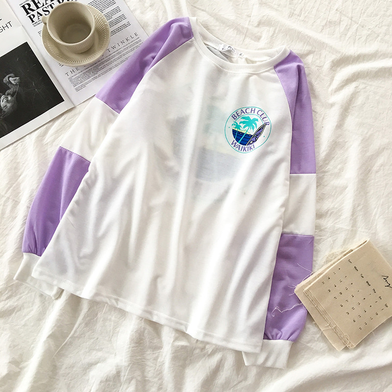 Bluza casual dama in doua culori cu maneci lungi si aplicatie