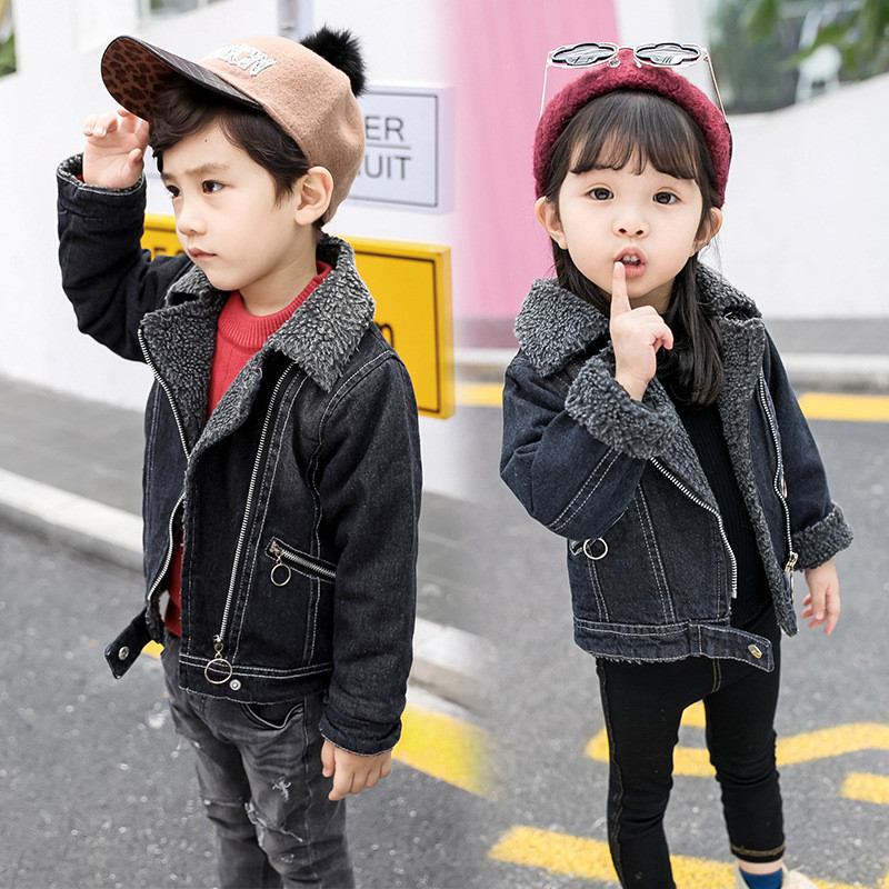 Нов модел детско яке за момичета и момчета в черен цвят