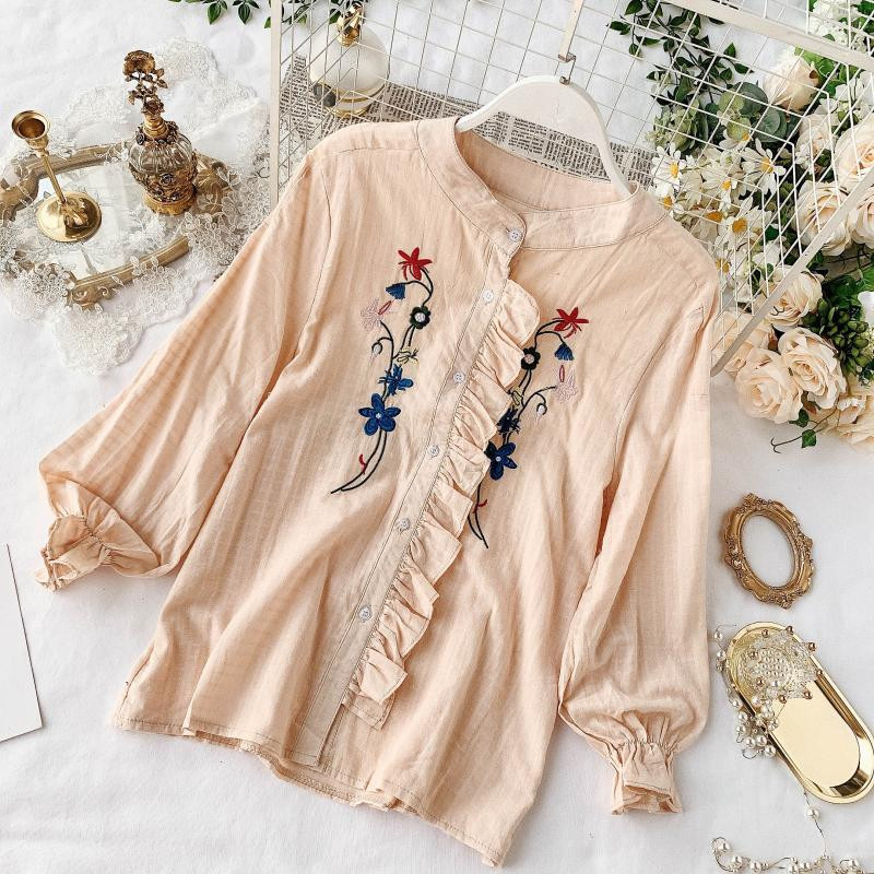 Modern női ing három színben hímzéssel