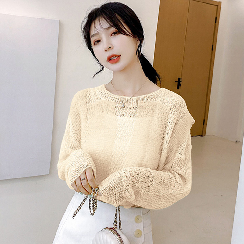 Bluza de dama tricotata in trei culori cu decolteu rotund