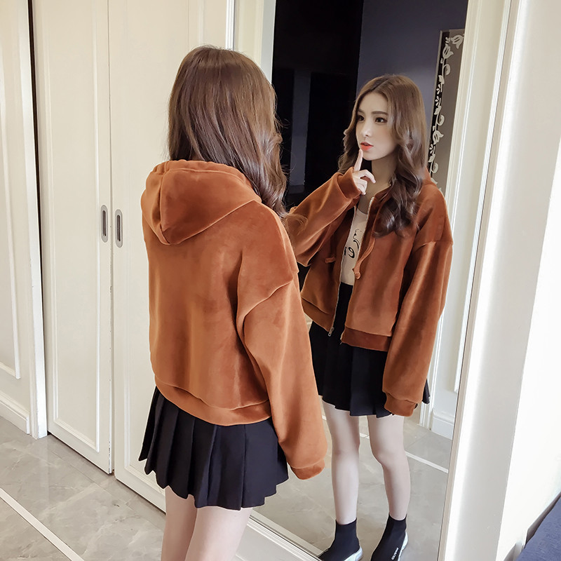 Γυναικείο φούτερ με κουκούλα και φερμουάρ σε διάφορα χρώματα