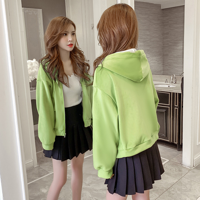 Γυναικείο φούτερ με κουκούλα και φερμουάρ σε διάφορα χρώματα