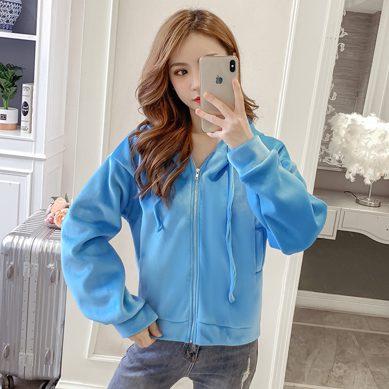 Γυναικείο φούτερ με κουκούλα και φερμουάρ σε διάφορα χρώματα