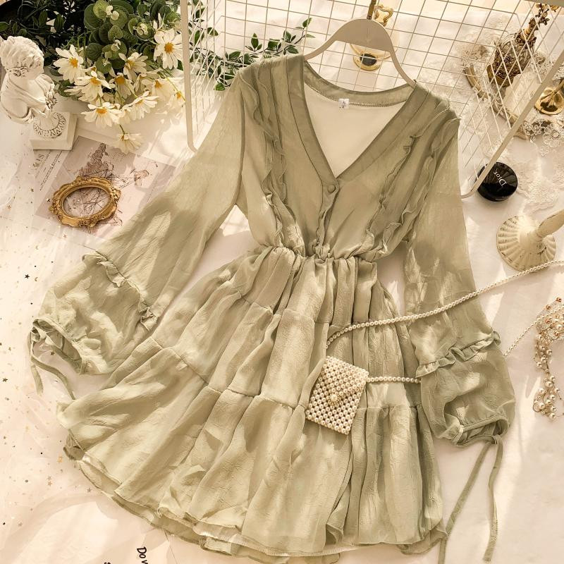 Rochie moderna de dama cu decolteu in V in mai multe culori