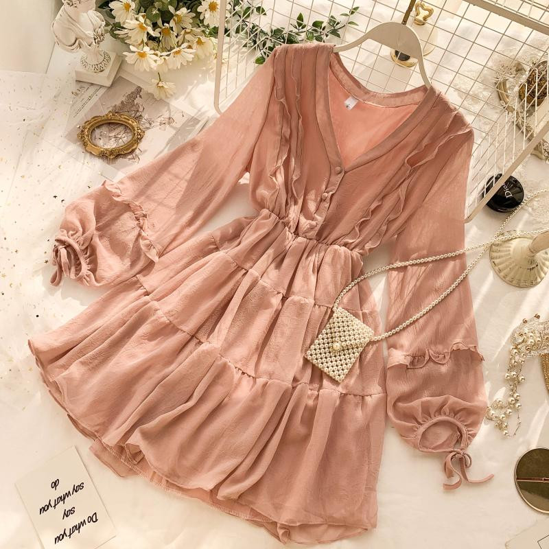 Rochie moderna de dama cu decolteu in V in mai multe culori