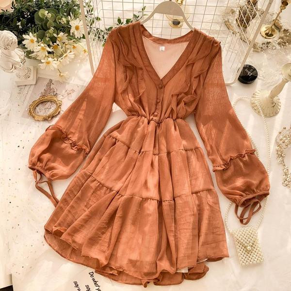 Rochie moderna de dama cu decolteu in V in mai multe culori