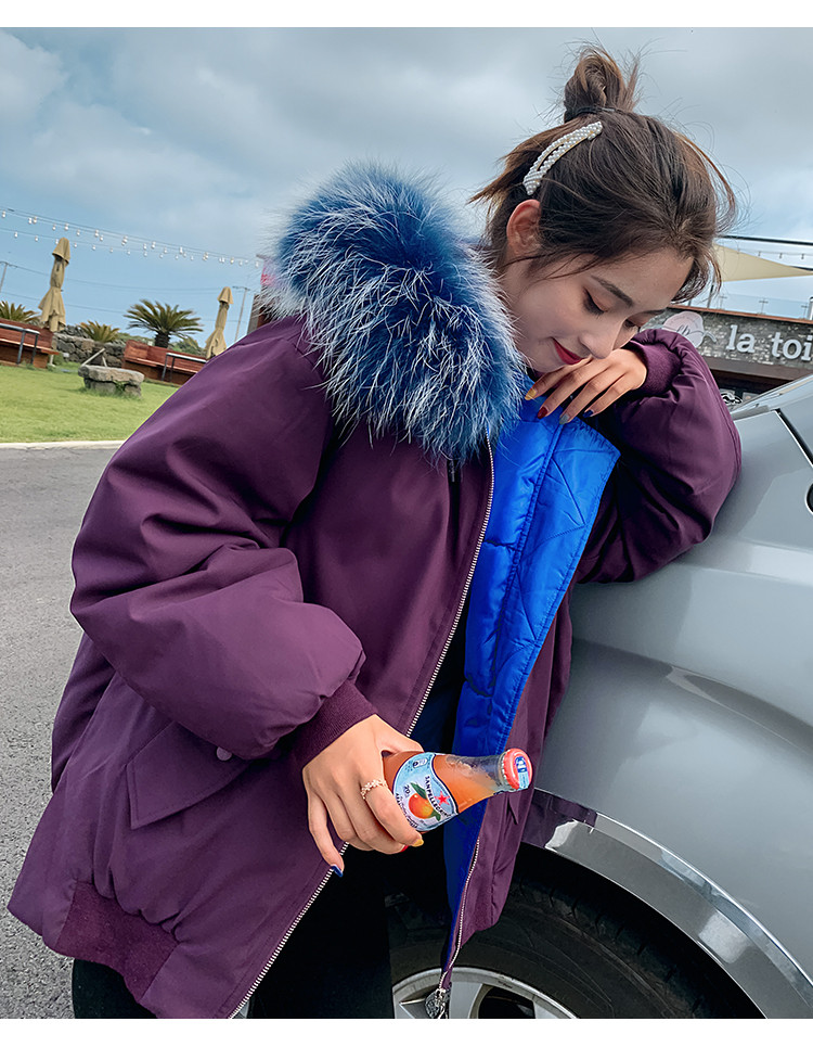 Geaca de iarna lunga de dama moderna cu puf si gluga in trei culori