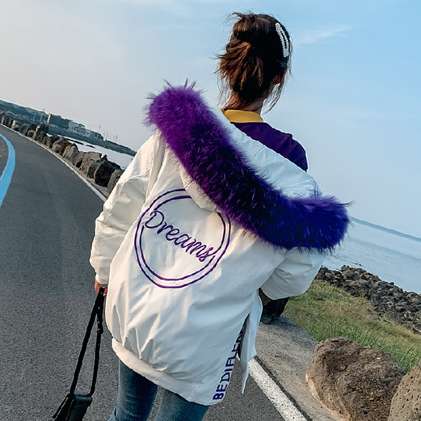 Geaca de iarna lunga de dama moderna cu puf si gluga in trei culori