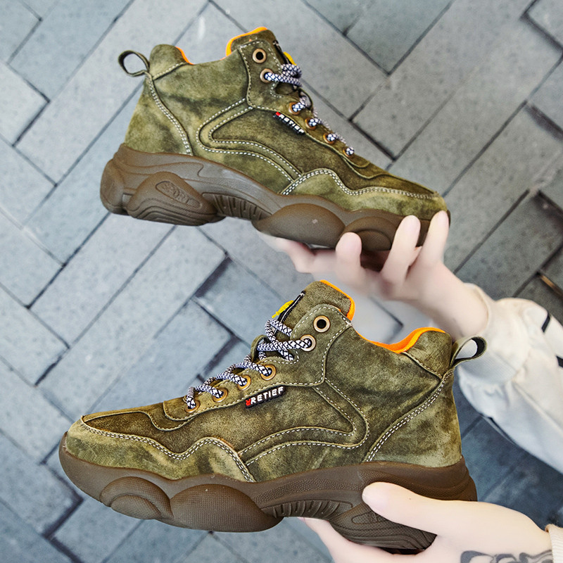 Öko velúrból készült női téli tornacipő durva talppal és megkötővel több színben