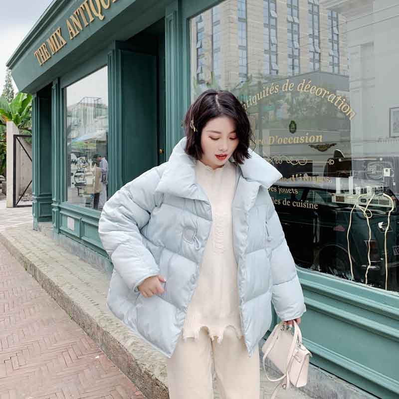 Modern női rövid kabát magas gallérral és zsebbel több színben