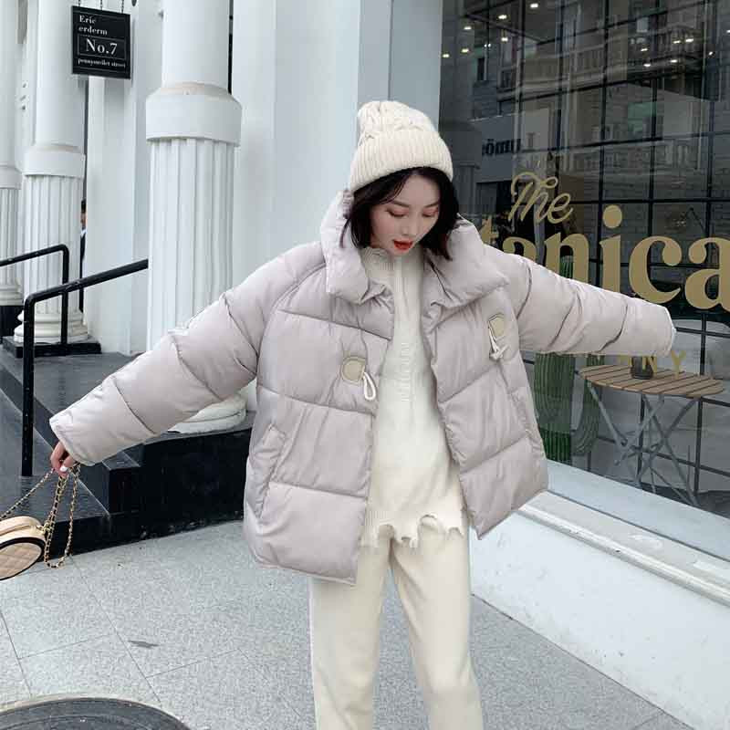 Modern női rövid kabát magas gallérral és zsebbel több színben