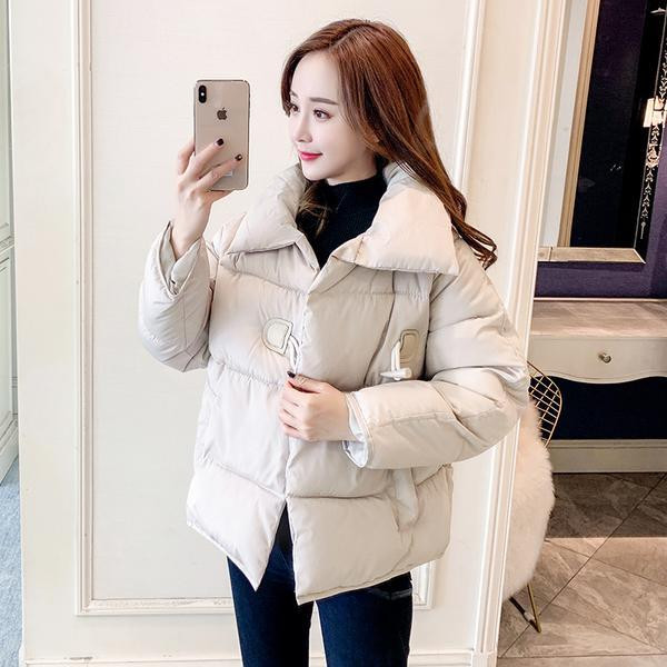 Modern női rövid kabát magas gallérral és zsebbel több színben