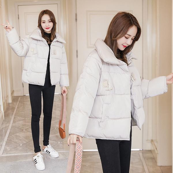 Modern női rövid kabát magas gallérral és zsebbel több színben