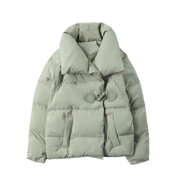 Modern női rövid kabát magas gallérral és zsebbel több színben