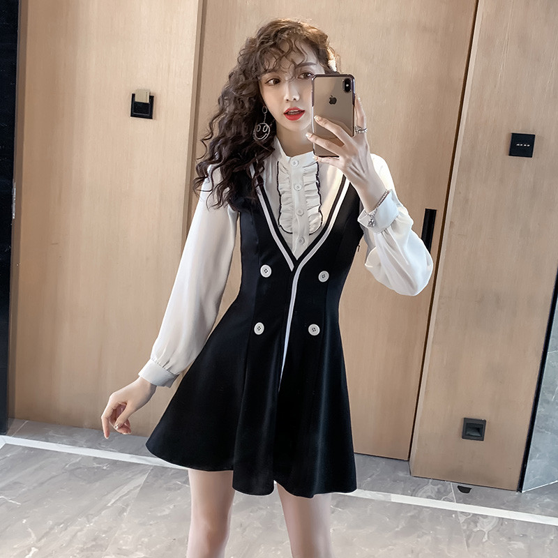 Rochie moderna de dama - model croiat in culoarea neagra