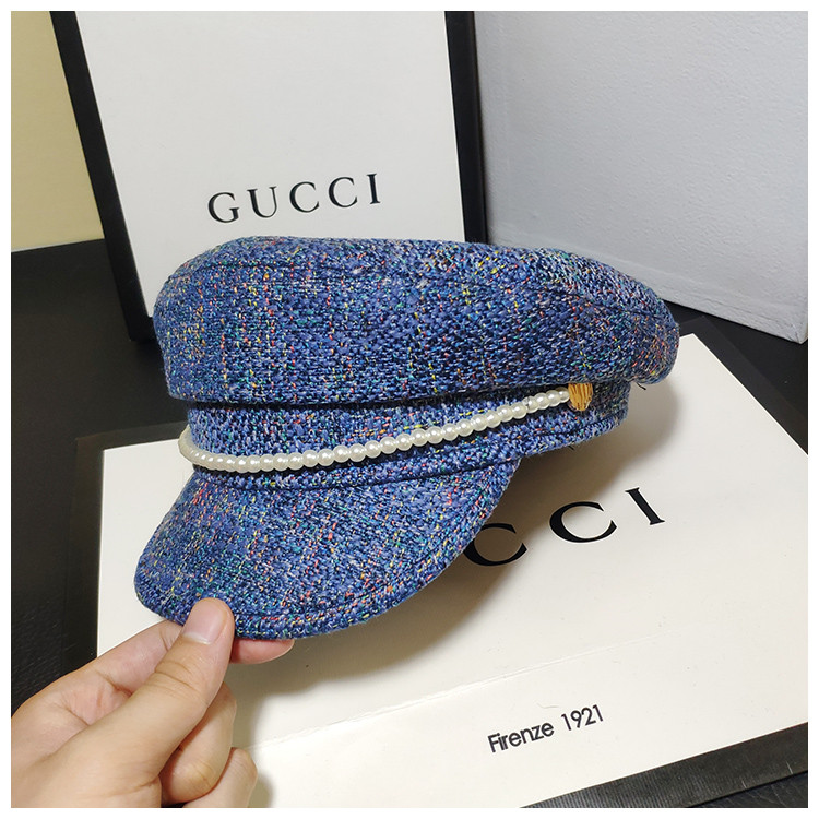 Modern női sapka gyöngyökkel, különböző színekben