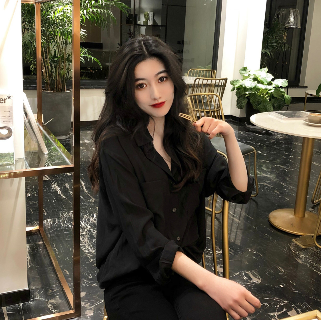 Női alkalmi ing két színben, klasszikus gallérral