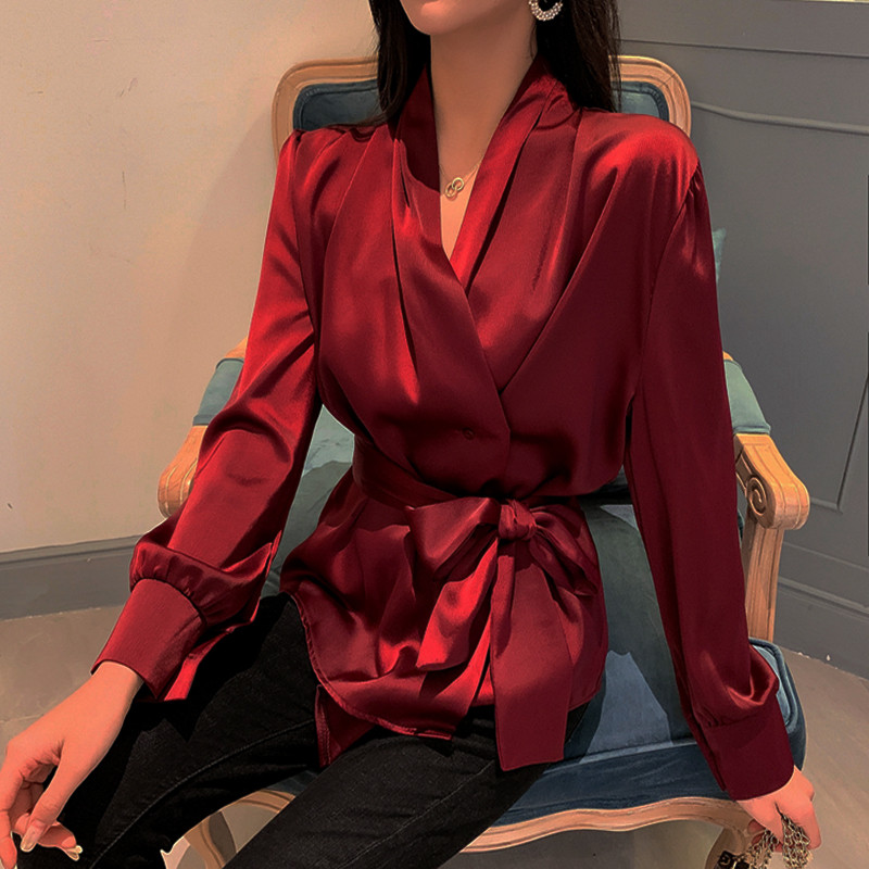 Elegáns női ing több színben V-nyakkal