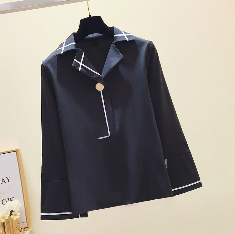 Γυναικείο κομψό πουκάμισο - ευρύ μοντέλο σε δύο χρώματα λευκό και μπλε