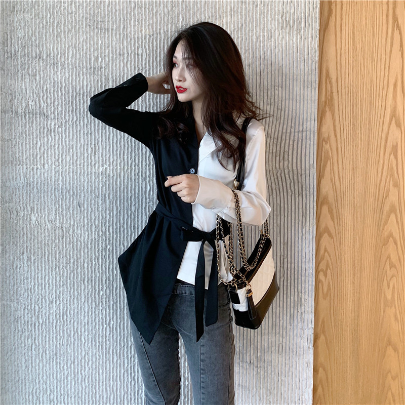 Női topikus ing aszimmetrikus modell két színben