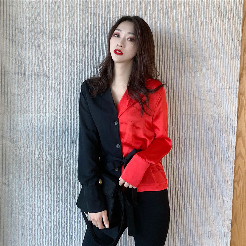 Női topikus ing aszimmetrikus modell két színben