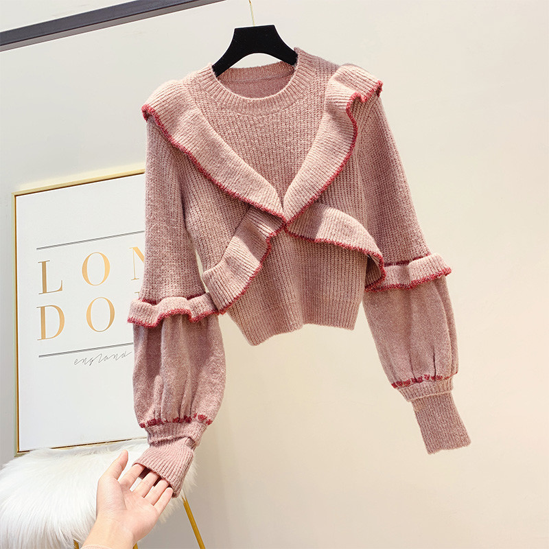 Női pulóver O-nyakkal, három színben