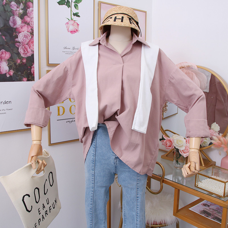 Új modell modern női ing klasszikus gallérral + sállal több színben