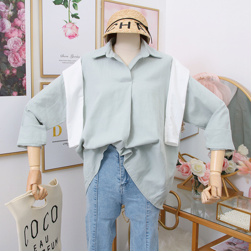 Új modell modern női ing klasszikus gallérral + sállal több színben