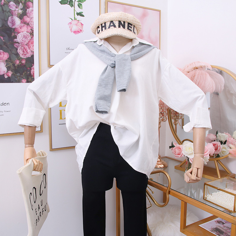 Új modell modern női ing klasszikus gallérral + sállal több színben