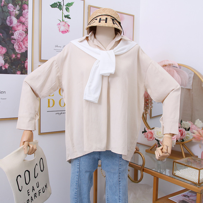 Új modell modern női ing klasszikus gallérral + sállal több színben