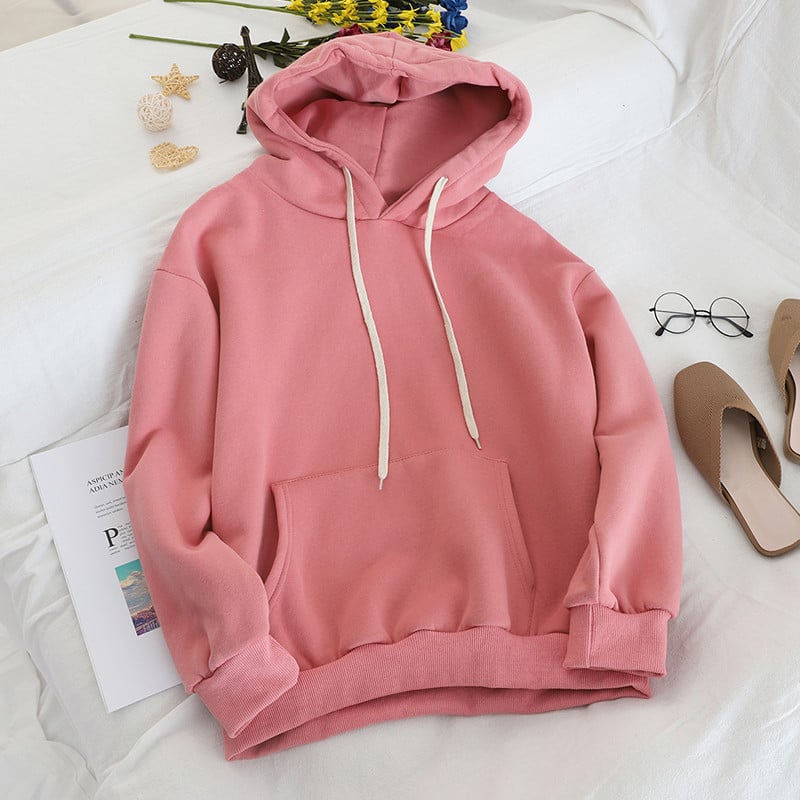 Hanorac de dama sport-casual cu gluga si buzunar in mai multe culori