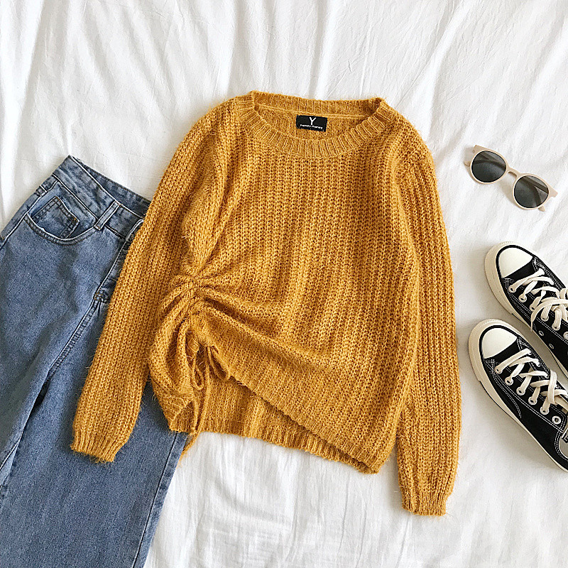 Modern női pulóver három színben nyakkendővel