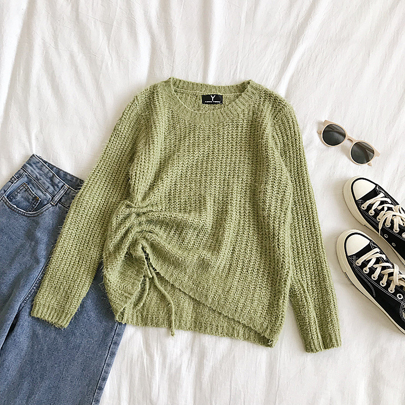 Modern női pulóver három színben nyakkendővel