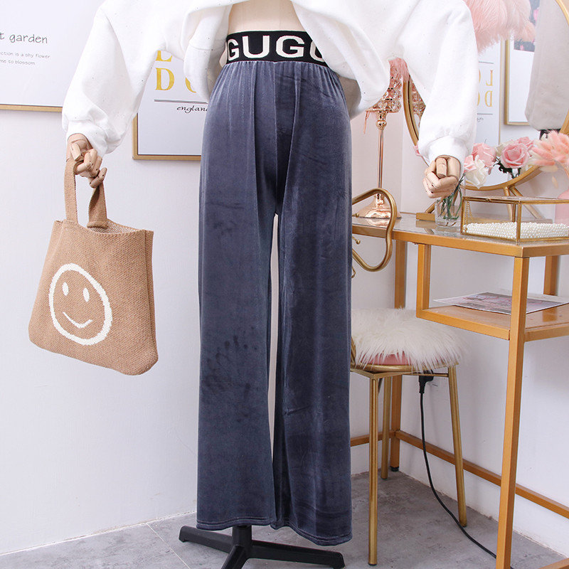 Modern női bársony nadrág - széles modell