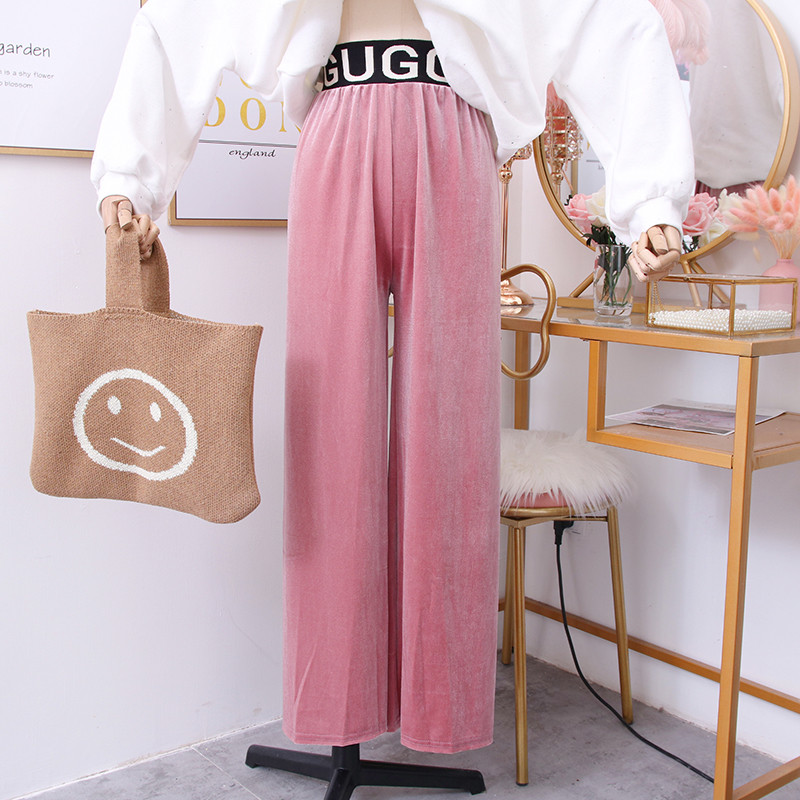 Modern női bársony nadrág - széles modell