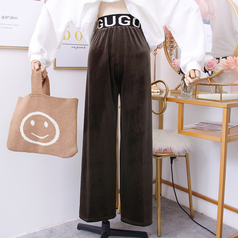 Modern női bársony nadrág - széles modell