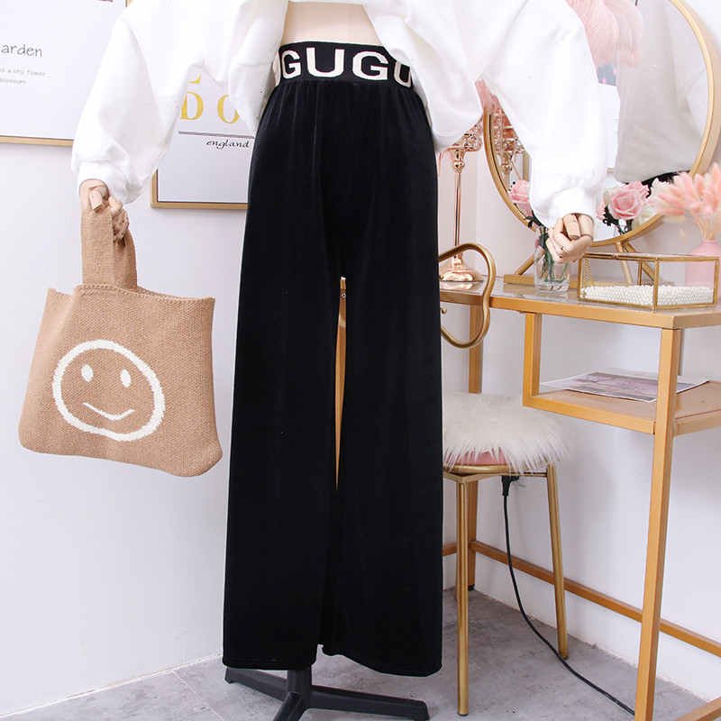 Modern női bársony nadrág - széles modell