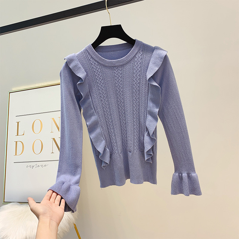 Pulover de dama cu decolteu rotund in patru culori