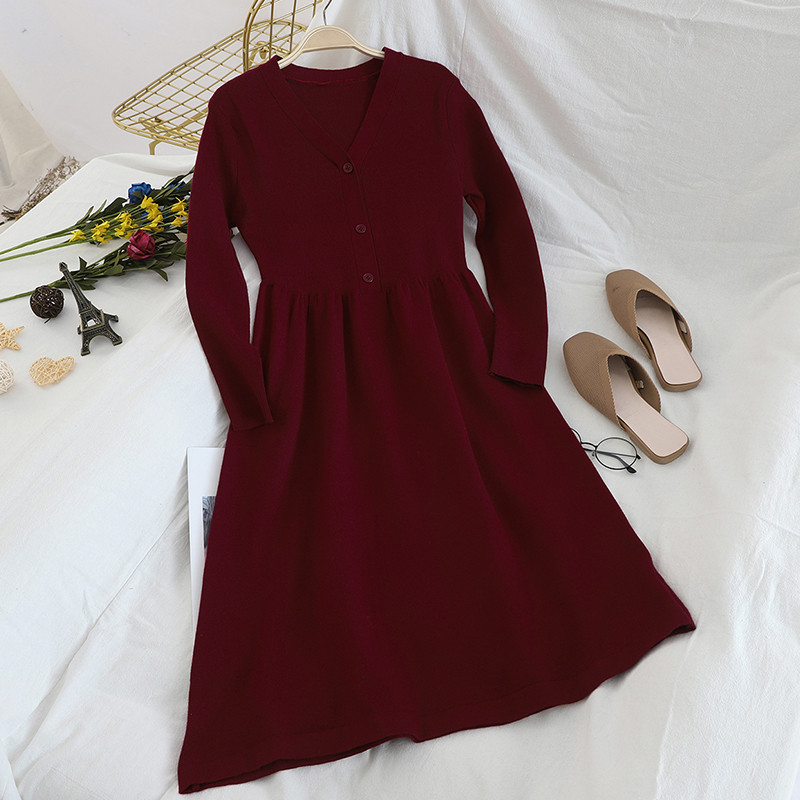 Rochie casual dama croiala cu maneci lungi in mai multe culori