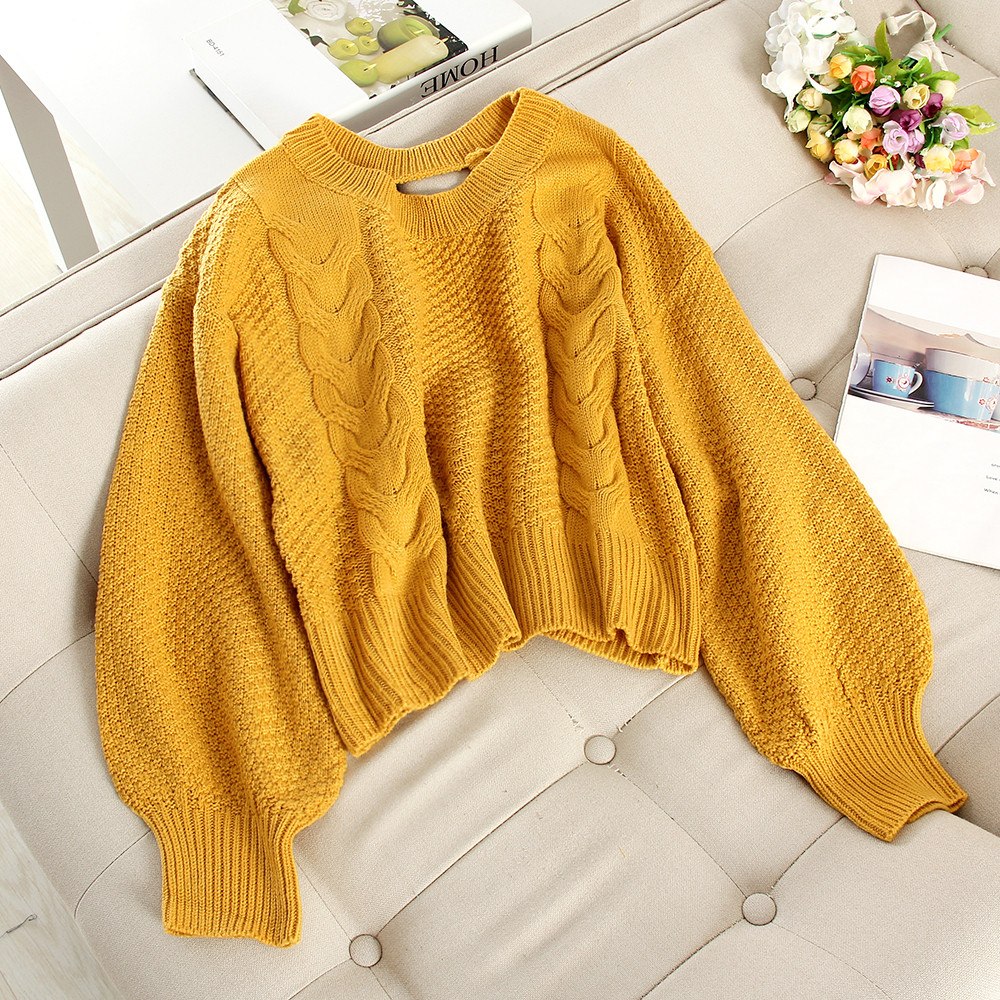 Modern női pulóver kivágásokkal több színben