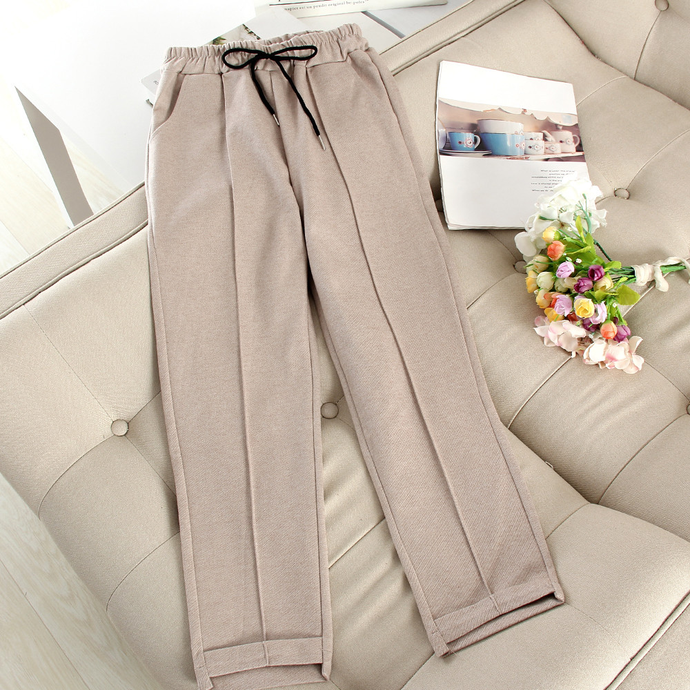 Ежедневен дамски панталон прав модел с еластична талия в няколко цвята