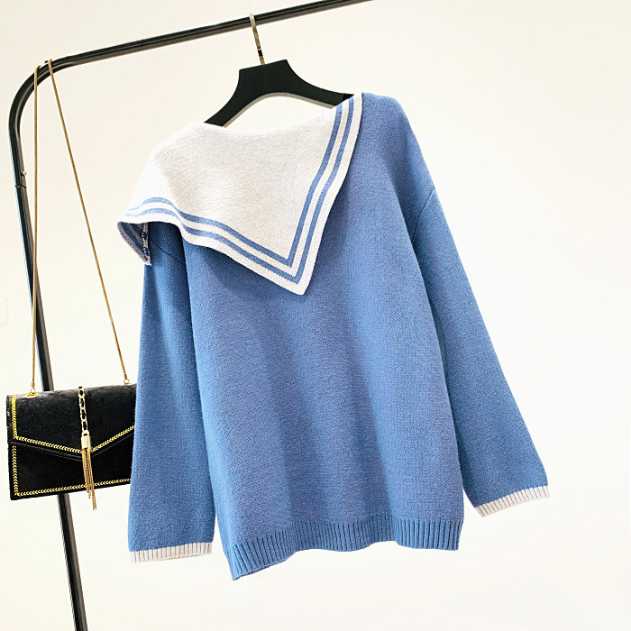 Hétköznapi női pulóver új modellje O-nyakkal, két színben