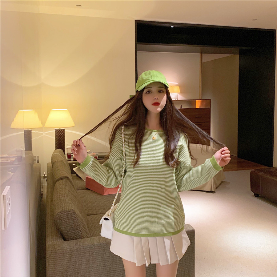 Női csíkos hosszú blúz három színben